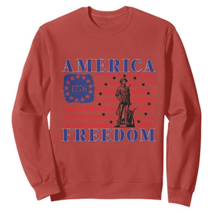 America Freedom 1776 Revolutionary War Sweatshirt Minuteman Betsy Ross Flag Patriotic History TS02 Red Print Your Wear