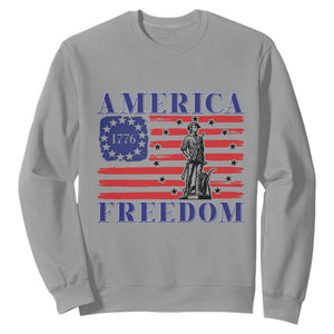 America Freedom 1776 Revolutionary War Sweatshirt Minuteman Betsy Ross Flag Patriotic History TS02 Sport Gray Print Your Wear