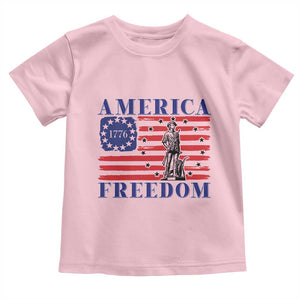 America Freedom 1776 Revolutionary War Toddler T Shirt Minuteman Betsy Ross Flag Patriotic History TS02 Light Pink Print Your Wear