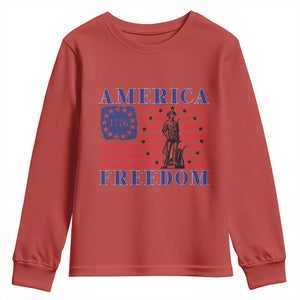 America Freedom 1776 Revolutionary War Youth Sweatshirt Minuteman Betsy Ross Flag Patriotic History TS02 Red Print Your Wear