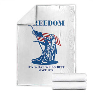 Freedom It’s What We Do Best Since 1776 Throw Blanket Revolutionary War Patriot Battle Scene TS02 White Print Your Wear