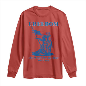 Freedom It’s What We Do Best Since 1776 Long Sleeve Shirt Revolutionary War Patriot Battle Scene TS02 Red Print Your Wear