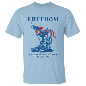 Freedom It’s What We Do Best Since 1776 T Shirt Revolutionary War Patriot Battle Scene TS02 Light Blue Print Your Wear