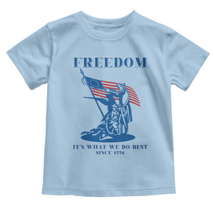 Freedom It’s What We Do Best Since 1776 Toddler T Shirt Revolutionary War Patriot Battle Scene TS02 Light Blue Print Your Wear