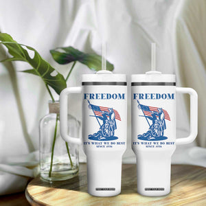 Freedom It’s What We Do Best Since 1776 Tumbler With Handle Revolutionary War Patriot Battle Scene TS02 Print Your Wear
