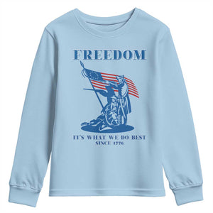 Freedom It’s What We Do Best Since 1776 Youth Sweatshirt Revolutionary War Patriot Battle Scene TS02 Light Blue Print Your Wear