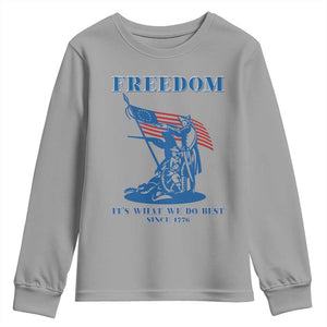 Freedom It’s What We Do Best Since 1776 Youth Sweatshirt Revolutionary War Patriot Battle Scene TS02 Sport Gray Print Your Wear