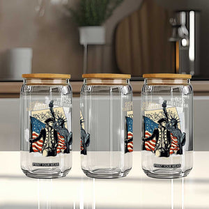 250th Anniversary 1776-2026 We The People Glass Can George Washington and Statue of Liberty History Pride TS02 Print Your Wear