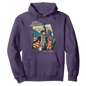 250th Anniversary 1776-2026 We The People Hoodie George Washington and Statue of Liberty History Pride TS02 Purple Print Your Wear