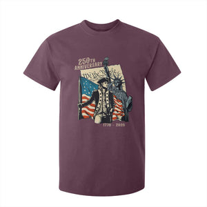 250th Anniversary 1776-2026 We The People T Shirt For Kid George Washington and Statue of Liberty History Pride TS02 Maroon Print Your Wear
