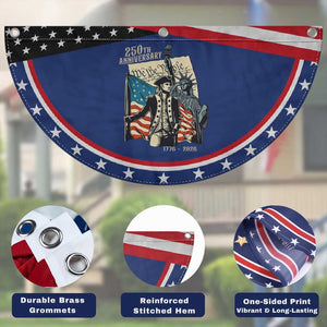 250th Anniversary 1776-2026 We The People Patriotic Fan Flag George Washington and Statue of Liberty History Pride
