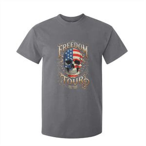 Freedom Tour 250 Years 1776-2026 American Flag Skull T Shirt For Kid Rock Aesthetic Patriotic Semiquincentennial 250th Anniversary TS02 Charcoal Print Your Wear