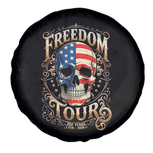 Freedom Tour 250 Years 1776-2026 American Flag Skull Spare Tire Cover Rock Aesthetic Patriotic Semiquincentennial 250th Anniversary TS02 Print Your Wear