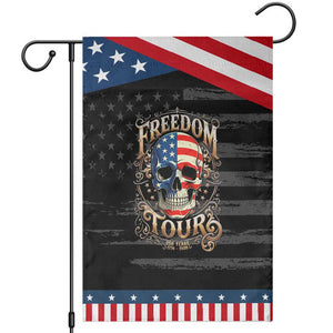 Freedom Tour 250 Years 1776-2026 American Flag Skull Patriotic Garden Flag Rock Aesthetic Patriotic Semiquincentennial 250th Anniversary TS02 Distressed Black Blue Print Your Wear