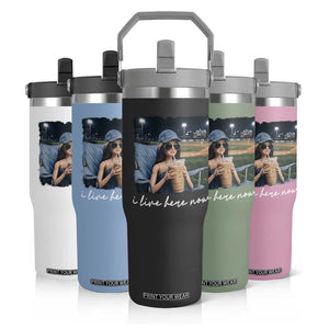 I Live Here Now Funny Doll Face Meme Baseball Lover Flip Straw Tumbler Game Day Reaction Sports Fan Gift TS02 Print Your Wear