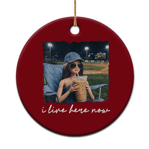 I Live Here Now Funny Doll Face Meme Baseball Lover Ceramic Ornament Game Day Reaction Sports Fan Gift TS02 1pc Red Print Your Wear