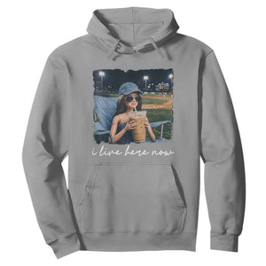 I Live Here Now Funny Doll Face Meme Baseball Lover Hoodie Game Day Reaction Sports Fan Gift TS02 Sport Gray Print Your Wear