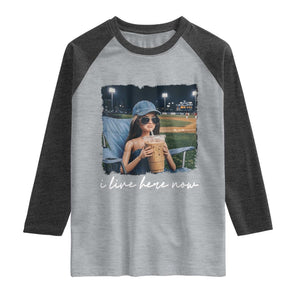 I Live Here Now Funny Doll Face Meme Baseball Lover Raglan Shirt Game Day Reaction Sports Fan Gift TS02 Heather Gray Heather Charcoal Print Your Wear