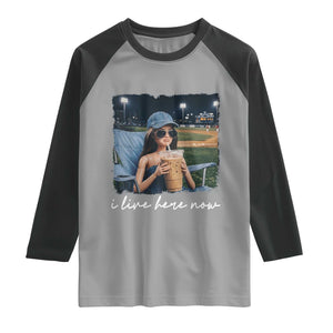 I Live Here Now Funny Doll Face Meme Baseball Lover Raglan Shirt Game Day Reaction Sports Fan Gift TS02 Sport Gray Black Print Your Wear