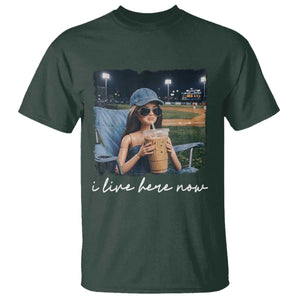 I Live Here Now Funny Doll Face Meme Baseball Lover T Shirt Game Day Reaction Sports Fan Gift TS02 Dark Forest Green Print Your Wear