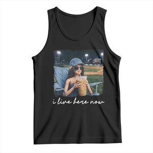 I Live Here Now Funny Doll Face Meme Baseball Lover Tank Top Game Day Reaction Sports Fan Gift TS02 Black Print Your Wear
