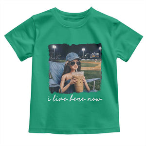 I Live Here Now Funny Doll Face Meme Baseball Lover Toddler T Shirt Game Day Reaction Sports Fan Gift TS02 Irish Green Print Your Wear