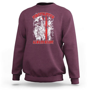 Firefighter Sweatshirt Always Ready Fireman American Flag Thin Red Line TS02 Maroon Printyourwear