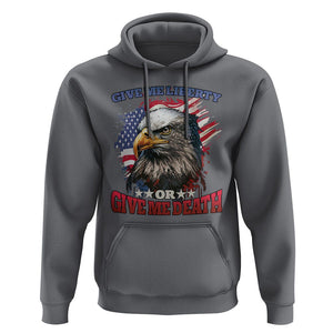 Patriotic American Eagle Hoodie US Flag Give Me Liberty Or Give Me Death 4th of July TS02 Charcoal Print Your Wear