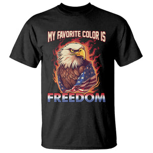 Patriotic American Eagle T Shirt My Favorite Color Is Freedom US Flag 4th of July TS02 Black Print Your Wear