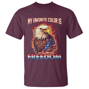 Patriotic American Eagle T Shirt My Favorite Color Is Freedom US Flag 4th of July TS02 Maroon Print Your Wear