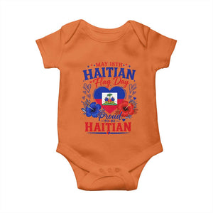 May 18th Haitian Flag Day Floral Hibiscus Baby Onesie Proud To Be Haitian Heritage Pride TS02 Orange Print Your Wear