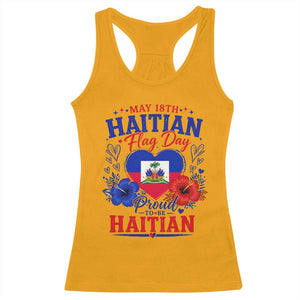 May 18th Haitian Flag Day Floral Hibiscus Racerback Tank Top Proud To Be Haitian Heritage Pride TS02 Gold Print Your Wear