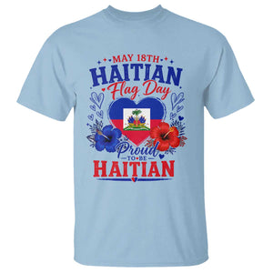 May 18th Haitian Flag Day Floral Hibiscus T Shirt Proud To Be Haitian Heritage Pride TS02 Light Blue Print Your Wear