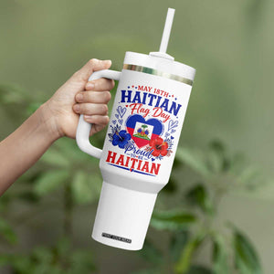 May 18th Haitian Flag Day Floral Hibiscus Tumbler With Handle Proud To Be Haitian Heritage Pride TS02 Print Your Wear
