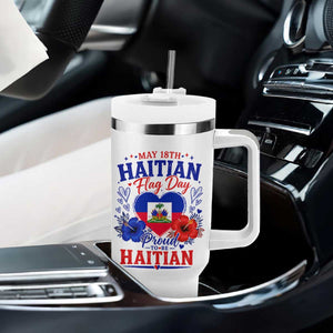 May 18th Haitian Flag Day Floral Hibiscus Tumbler With Handle Proud To Be Haitian Heritage Pride TS02 Print Your Wear