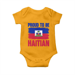Proud To Be Haitian Baby Onesie Haiti Flag Heritage Pride TS02 Gold Print Your Wear