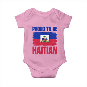 Proud To Be Haitian Baby Onesie Haiti Flag Heritage Pride TS02 Light Pink Print Your Wear