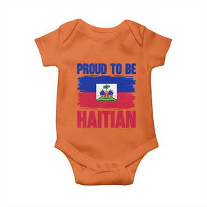 Proud To Be Haitian Baby Onesie Haiti Flag Heritage Pride TS02 Orange Print Your Wear