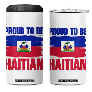 Proud To Be Haitian 4 in 1 Can Cooler Tumbler Haiti Flag Heritage Pride TS02 One Size: 16 oz White Print Your Wear