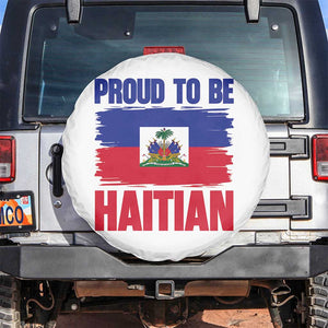 Proud To Be Haitian Spare Tire Cover Haiti Flag Heritage Pride TS02 No hole White Print Your Wear