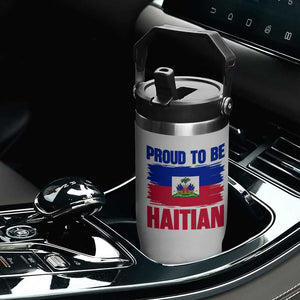Proud To Be Haitian Flip Straw Tumbler Haiti Flag Heritage Pride TS02 Print Your Wear