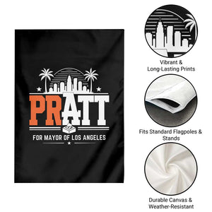 Pratt for Mayor of Los Angeles Retro Skyline Graphic Garden Flag Support Local Leadership LA City California Pride TS02 Print Your Wear