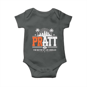 Pratt for Mayor of Los Angeles Retro Skyline Graphic Baby Onesie Support Local Leadership LA City California Pride TS02 Dark Heather Print Your Wear