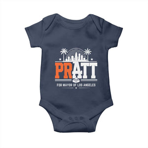 Pratt for Mayor of Los Angeles Retro Skyline Graphic Baby Onesie Support Local Leadership LA City California Pride TS02 Navy Print Your Wear