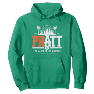 Pratt for Mayor of Los Angeles Retro Skyline Graphic Hoodie Support Local Leadership LA City California Pride TS02 Irish Green Print Your Wear