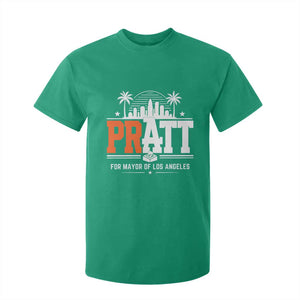 Pratt for Mayor of Los Angeles Retro Skyline Graphic T Shirt For Kid Support Local Leadership LA City California Pride TS02 Irish Green Print Your Wear