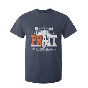 Pratt for Mayor of Los Angeles Retro Skyline Graphic T Shirt For Kid Support Local Leadership LA City California Pride TS02 Navy Print Your Wear