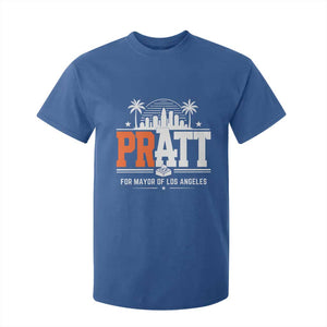 Pratt for Mayor of Los Angeles Retro Skyline Graphic T Shirt For Kid Support Local Leadership LA City California Pride TS02 Royal Blue Print Your Wear