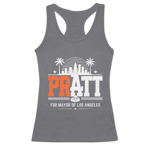 Pratt for Mayor of Los Angeles Retro Skyline Graphic Racerback Tank Top Support Local Leadership LA City California Pride TS02 Charcoal Print Your Wear