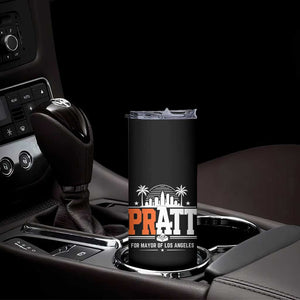 Pratt for Mayor of Los Angeles Retro Skyline Graphic Skinny Tumbler Support Local Leadership LA City California Pride TS02 Print Your Wear